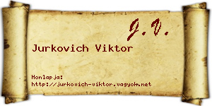 Jurkovich Viktor névjegykártya